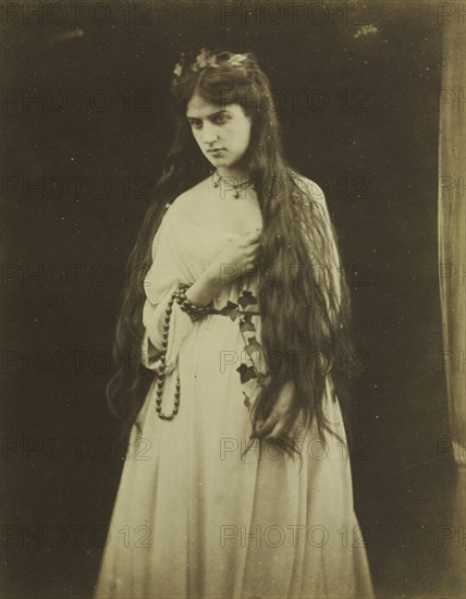 Mnemosyne (Marie Spartali, 1844-1927), 1868. Julia Margaret Cameron (British, 1815-1879). Albumen print from wet collodion negative; image: 29.4 x 23 cm (11 9/16 x 9 1/16 in.); matted: 50.8 x 40.6 cm (20 x 16 in.)