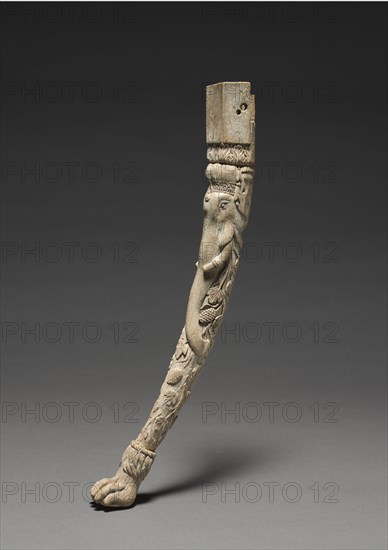 Chair Legs and Panel, 300s . Afghanistan, Begram (chair legs); India (panel), Kushan Period (1st century-320) (chair legs); Mughal dynasty (1526-1756) (panel). Ivory; overall: 43.8 cm (17 1/4 in.).