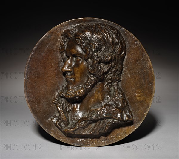 Portrait Medallion, 1830. Jean-Auguste Barre (French, 1811-1896). Bronze; diameter: 21.8 cm (8 9/16 in.)