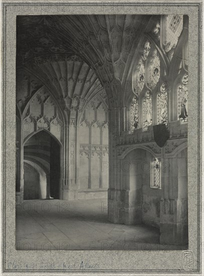 Gloucester Cathedral - Cloisters: South and West Alleys, c. 1900. Frederick H. Evans (British, 1853-1943). Platinum print; image: 15.2 x 11.2 cm (6 x 4 7/16 in.); matted: 45.7 x 35.6 cm (18 x 14 in.)