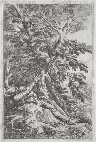 St. William the Hermit, c. 1662. Salvator Rosa (Italian, 1615-1673). Etching