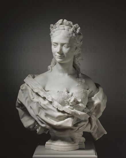 Bust of a Lady (possibly Fanny Coleman), 1872. Jean-Baptiste Carpeaux (French, 1827-1875). Marble; overall: 83.2 x 58.5 x 39.4 cm (32 3/4 x 23 1/16 x 15 1/2 in.)