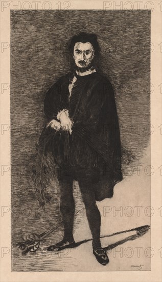 The Tragic Actor, 1866. Edouard Manet (French, 1832-1883). Etching
