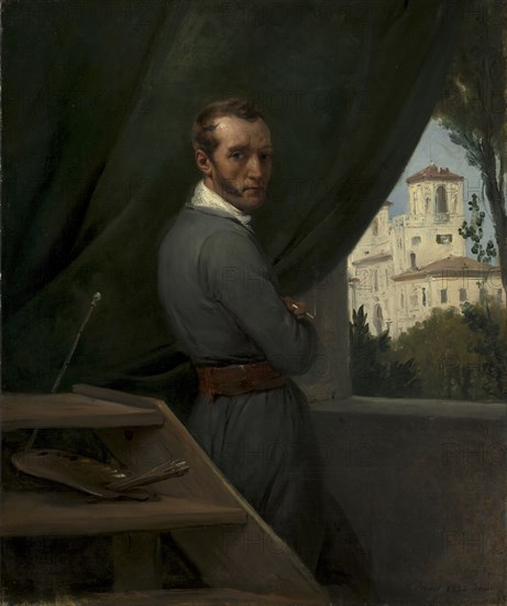 Self-Portrait in Rome, 1832. Horace Vernet (French, 1789-1863). Oil on fabric; framed: 78.5 x 67 x 8 cm (30 7/8 x 26 3/8 x 3 1/8 in.); unframed: 65 x 54.2 cm (25 9/16 x 21 5/16 in.).