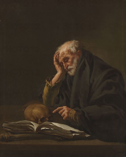 Saint Jerome, c. 1621. Hendrick ter Brugghen (Dutch, 1588-1629). Oil on canvas; framed: 149.2 x 125.4 x 8.3 cm (58 3/4 x 49 3/8 x 3 1/4 in.); painted surface: 125.5 x 102 cm (49 7/16 x 40 3/16 in.); tacking margins of oritinal fabric let out: 131.5 x 107 cm (51 3/4 x 42 1/8 in.); former: 148 x 124.1 x 7 cm (58 1/4 x 48 7/8 x 2 3/4 in.)