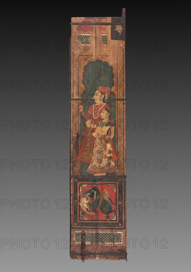 Painted Door, c. 1820. India, Bundi, 19th century. Color on wood; overall: 190 x 88.9 x 43.7 cm (74 13/16 x 35 x 17 3/16 in.).