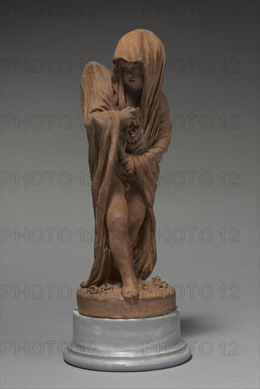 Cupid Secretly Drawing an Arrow, 1807. Gilles-Lambert Godecharle (Belgian, 1750-1835). Terracotta; overall: 22.8 cm (9 in.)