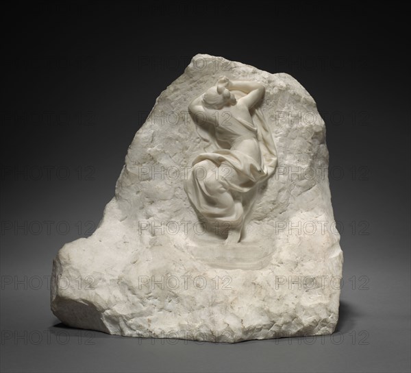 Seated Figure, c. 1860 - 1919. Édouard Charles Marie Houssin (French, 1847-1919). Marble; overall: 38.1 x 41.3 x 36.8 cm (15 x 16 1/4 x 14 1/2 in.)