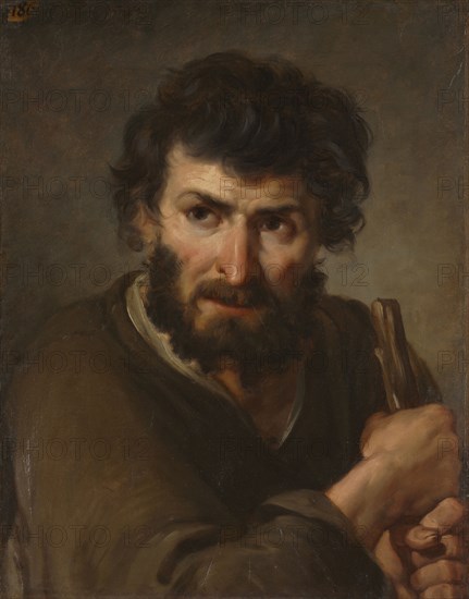 Study of a Shepherd, 1700s. France, 18th century. Oil on paper, mounted on board; framed: 64 x 52.5 x 4.5 cm (25 3/16 x 20 11/16 x 1 3/4 in.); unframed: 54 x 42.5 cm (21 1/4 x 16 3/4 in.).