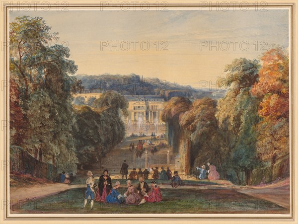 In the Park of Saint Cloud, 1800s. Constant Troyon (French, 1810-1865). Watercolor and gouache; sheet: 26.7 x 36.6 cm (10 1/2 x 14 7/16 in.); secondary support: 35.5 x 45.2 cm (14 x 17 13/16 in.).