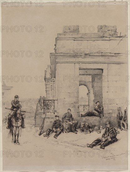 Soldiers Resting, 1878. Édouard Detaille (French, 1848-1912). Graphite and pen and black ink; sheet: 34.4 x 25.8 cm (13 9/16 x 10 3/16 in.).