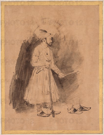 Shah Jahan, c. 1656-1661. Rembrandt van Rijn (Dutch, 1606-1669). Pen and brown ink and brush and brown wash; sheet: 22.5 x 17.1 cm (8 7/8 x 6 3/4 in.); secondary support: 27.6 x 22.4 cm (10 7/8 x 8 13/16 in.).