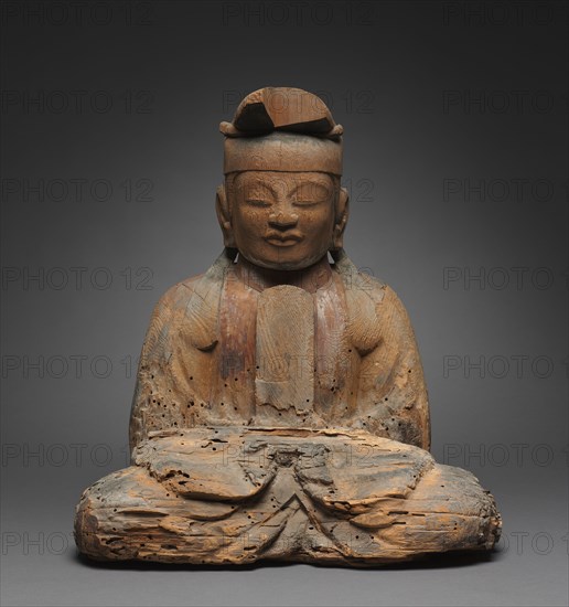 Shinto Deities, 900s. Japan, Heian period (794-1185). Wood, with traces of polychromy; overall: 50.3 x 38.1 cm (19 13/16 x 15 in.).