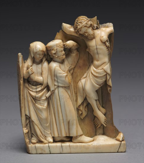 The Crucifixion, c. 1290-1320. France, Paris?, Gothic period, late 13th-early 14th century. Ivory; overall: 8.5 x 6.4 x 1.2 cm (3 3/8 x 2 1/2 x 1/2 in.).