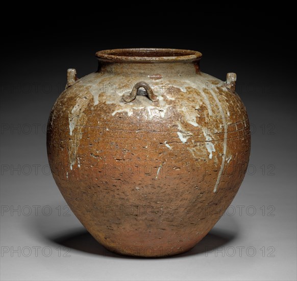 Tea Storage Jar, mid- to late 1600s. Nonomura Ninsei (Japanese, active 1600s). Stoneware with white glaze (Shigaraki style); diameter: 28.7 cm (11 5/16 in.); overall: 28.3 cm (11 1/8 in.).