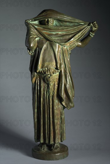 Woman with a Veil, c. 1891. Jean-Léon Gérôme (French, 1824-1904). Bronze; overall: 60.5 x 32.7 cm (23 13/16 x 12 7/8 in.)