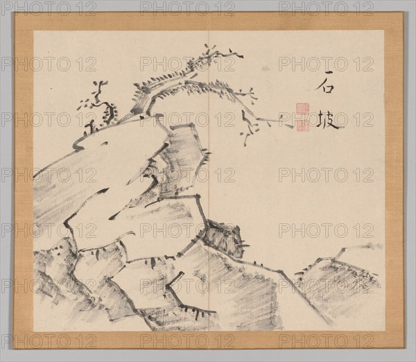 Double Album of Landscape Studies after Ikeno Taiga, Volume 1 (leaf 20), 18th century. Aoki Shukuya (Japanese, 1789). Pair of albums; ink, or ink and light color on paper; album, closed: 28.3 x 33 cm (11 1/8 x 13 in.).