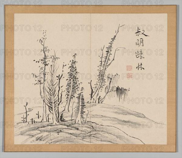 Double Album of Landscape Studies after Ikeno Taiga, Volume 2 (leaf 17), 18th century. Aoki Shukuya (Japanese, 1789). Pair of albums; ink, or ink and light color on paper; album, closed: 28.3 x 33 cm (11 1/8 x 13 in.).