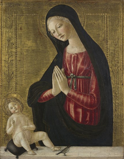 Virgin and Child with a Goldfinch, c. 1490. Neroccio de' Landi (Italian, 1447-1500). Tempera on wood; framed: 65 x 45 x 7.5 cm (25 9/16 x 17 11/16 x 2 15/16 in.); unframed: 38.8 x 30.5 cm (15 1/4 x 12 in.).