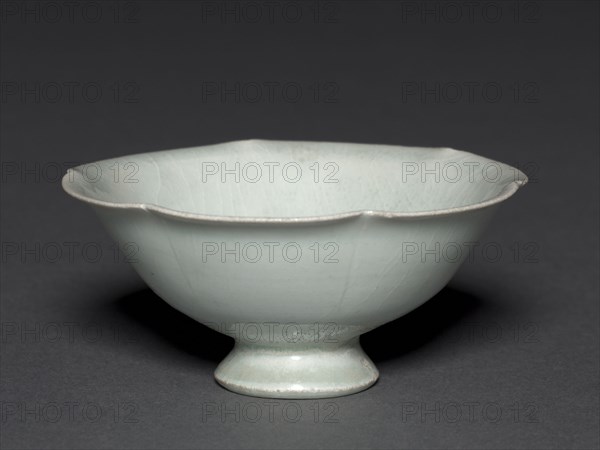 Cup and Stand, 1100s. China, Jiangxi province, Jingdezhen, Southern Song dynasty (1127-1279). Porcelain with pale bluish-white glaze, qingbai ("blue-white") ware; diameter: 4.9 x 10.5 cm (1 15/16 x 4 1/8 in.); overall: 4.8 cm (1 7/8 in.).