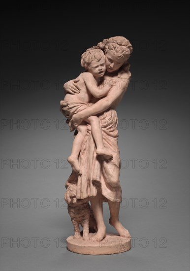 Brother and Sister, 1875. Jean-Baptiste Carpeaux (French, 1827-1875). Terracotta; diameter: 20.3 cm (8 in.); overall: 63.5 cm (25 in.)