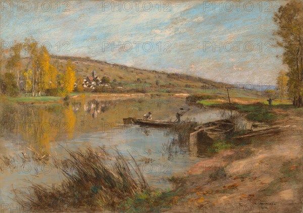 Quai au Sable, Chartèves, 1904. Léon Augustin Lhermitte (French, 1844-1925). Pastel; framed: 94.3 x 124.2 x 8 cm (37 1/8 x 48 7/8 x 3 1/8 in.); overall: 69 x 99 cm (27 3/16 x 39 in.).