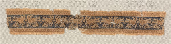 Fragment of Band or Border, 6th century. Syria, 6th century. Compound twill weave, silk; overall: 3.5 x 21 cm (1 3/8 x 8 1/4 in.)