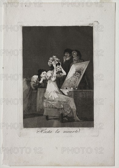 Caprichos:  Until Death, 1799. Francisco de Goya (Spanish, 1746-1828). Etching, drypoint and aquatint