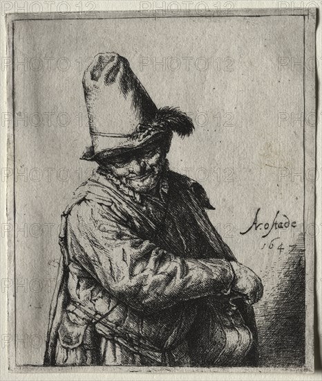 The Organ Grinder, 1647. Adriaen van Ostade (Dutch, 1610-1684). Etching