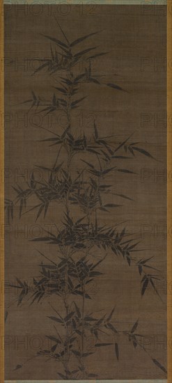 Ink Bamboo, 1200s. China, Southern Song dynasty (1127-1279). Hanging scroll, ink on silk; image: 91.2 x 39.8 cm (35 7/8 x 15 11/16 in.); overall: 172.7 x 57.2 cm (68 x 22 1/2 in.).