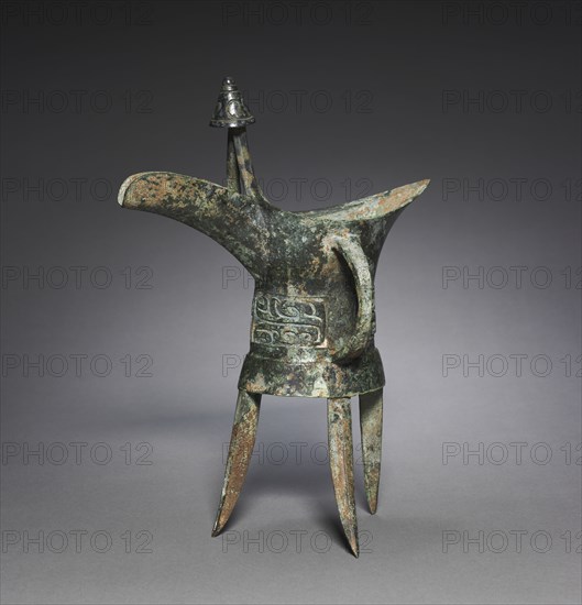 Wine Cup (Jue), c. 1400 BC. China, Middle Shang dynasty (c.1600-c.1046 BC), Erligang phase (c. 1600-1400 BC). Bronze; overall: 32.4 x 24.2 cm (12 3/4 x 9 1/2 in.).