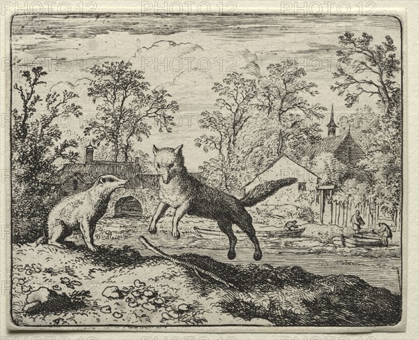 Reynard the Fox:  Reynard Doing Penance. Allart van Everdingen (Dutch, 1621-1675). Etching