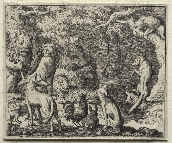 Reynard the Fox:  Reynard Asks Permission to Confess. Allart van Everdingen (Dutch, 1621-1675). Etching