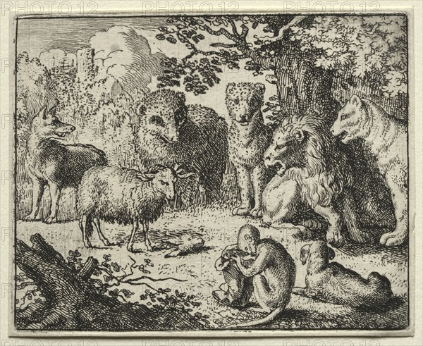 Reynard the Fox:  The Arrival of the Packet. Allart van Everdingen (Dutch, 1621-1675). Etching