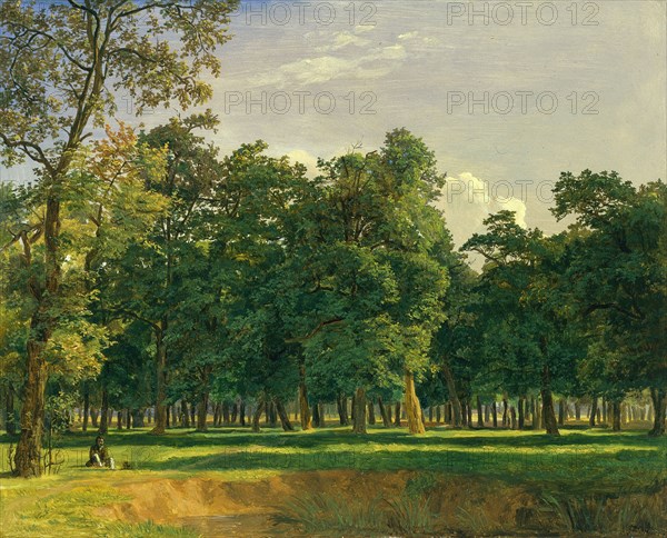 Prater Landscape, c. 1831. Ferdinand Georg Waldmüller (Austrian, 1793-1865). Oil on wood panel; framed: 37.5 x 43.5 x 5.5 cm (14 3/4 x 17 1/8 x 2 3/16 in.); unframed: 25 x 31 cm (9 13/16 x 12 3/16 in.)
