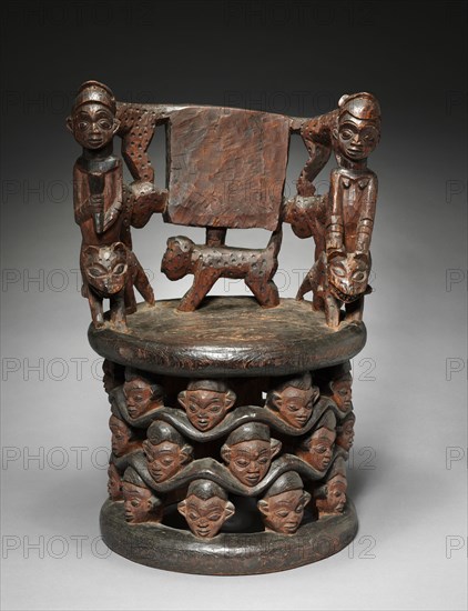 Prestige Chair, 1800s. Equatorial Africa, Cameroon. Wood; overall: 80.7 x 53.3 x 44.5 cm (31 3/4 x 21 x 17 1/2 in.)