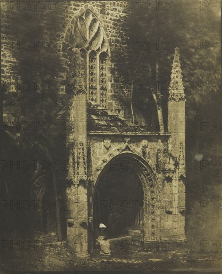 Fountain of Notre-Dame at Saint-Brieuc, Brittany, c. 1853. Louis-Rémy Robert (French, 1811-1882). Salted paper print from calotype negative; image: 32.2 x 26.1 cm (12 11/16 x 10 1/4 in.); paper: 34.6 x 26.8 cm (13 5/8 x 10 9/16 in.); matted: 50.8 x 40.6 cm (20 x 16 in.)