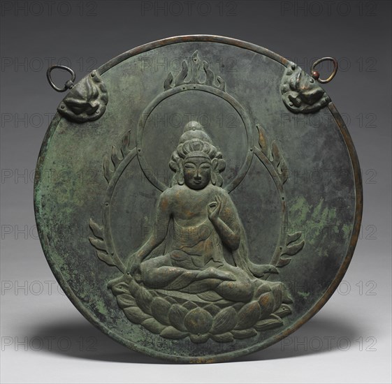 Votive Plaque with Image of Kannon, 1100-1185. Japan, Heian Period (794-1185). Bronze with repoussé and etching; diameter: 52.5 cm (20 11/16 in.).