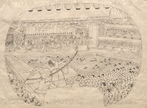 Interior of the Kabuki Theater. Utagawa Sadahide (Japanese, 1807-1873). Ink on paper; overall: 23.6 x 31.5 cm (9 5/16 x 12 3/8 in.).