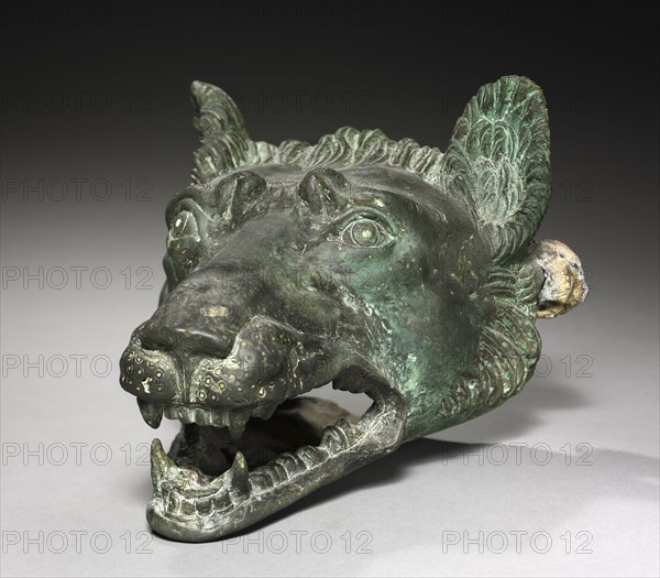 Wolf-Head Barge Fixture, 1-200. Italy, Rome, 1st-2nd Century. Bronze; overall: 21.9 x 16.8 cm (8 5/8 x 6 5/8 in.).