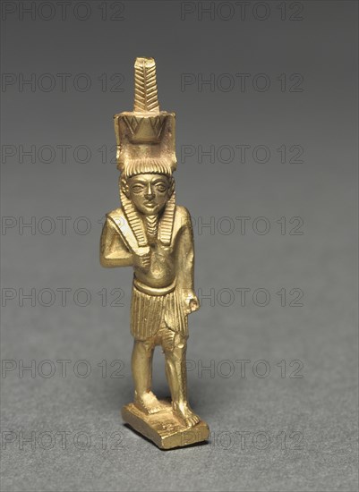 Nefertem Amulet, c. 500 BC. Lebanon, Syro-Phoenician, ealy 5th Century BC. Gold, lost-wax, solid cast; overall: 3.9 x 1.2 x 1.7 cm (1 9/16 x 1/2 x 11/16 in.).