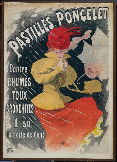 Pastilles Poncelet, 1896. Jules Chéret (French, 1836-1932). Color lithograph; framed: 127.3 x 92.4 cm (50 1/8 x 36 3/8 in.).