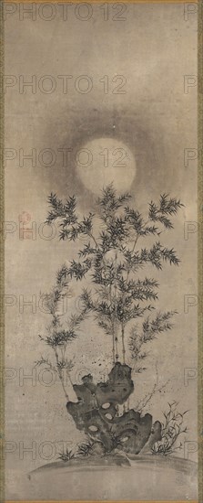 Bamboo in Moonlight, 1400s. Korea, Joseon dynasty (1392-1910). Hanging scroll; ink on paper; painting only: 85.2 x 33.5 cm (33 9/16 x 13 3/16 in.); overall: 163 x 43.2 cm (64 3/16 x 17 in.).