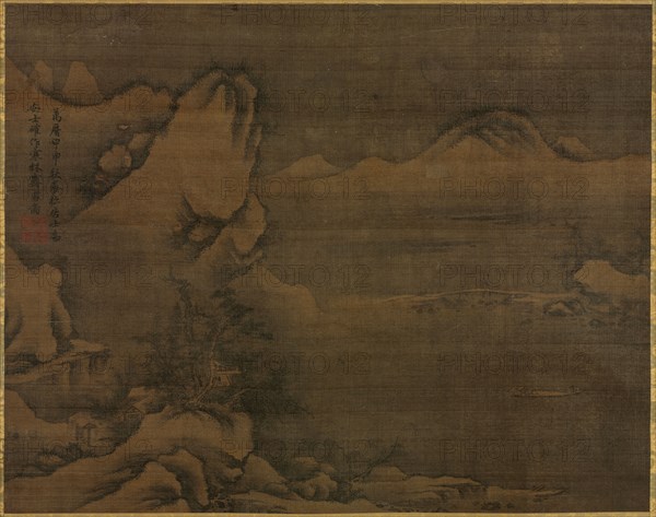Snowscape with Figures, 1584. Kim Si (Korean, 1524-1593). Hanging scroll, ink on silk; painting only: 53 x 67.3 cm (20 7/8 x 26 1/2 in.); overall: 148.6 x 90.2 cm (58 1/2 x 35 1/2 in.).