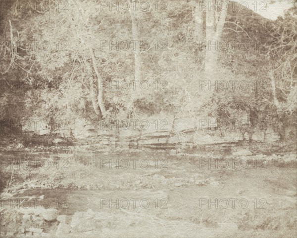 Sun Pictures in Scotland, plate 20: A Mountain Rivulet Which Flows at the Foot of Doune Castle, 1844. William Henry Fox Talbot (British, 1800-1877). Salted paper print from calotype negative; image: 8.4 x 10.4 cm (3 5/16 x 4 1/8 in.); paper: 9.1 x 10.8 cm (3 9/16 x 4 1/4 in.); matted: 30.6 x 35.6 cm (12 1/16 x 14 in.)