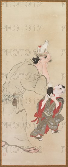 Genre Figures, c. 1816. Tatabe Socho (Japanese, 1760-1814). Hanging scroll; ink and color on paper; overall: 125.5 x 49.8 cm (49 7/16 x 19 5/8 in.).