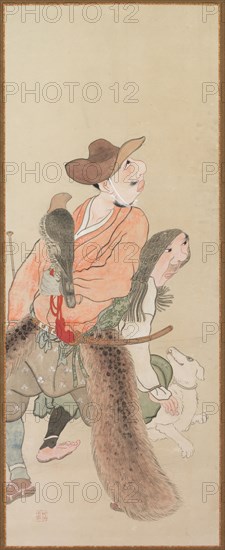 Genre Figures, c. 1816. Tatabe Socho (Japanese, 1760-1814). Hanging scroll; ink and color on paper; overall: 125.5 x 49.7 cm (49 7/16 x 19 9/16 in.).