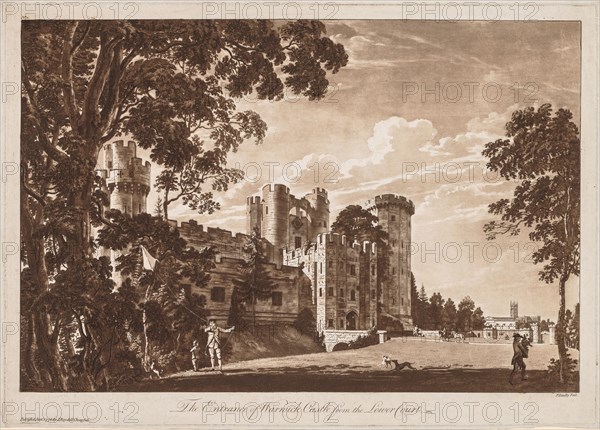 Views of Warwick Castle:  The Entrance of Warwick Castle from the Lower Court, 1776. Paul Sandby (British, 1731-1809). Etching and aquatint