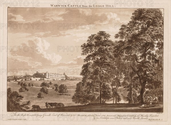 Views of Warwick Castle:  Warwick Castle from the Lodge Hill, 1776. Paul Sandby (British, 1731-1809). Etching and aquatint