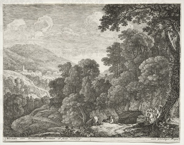 The Flight into Egypt: The Cave, c. 1652-1654. Herman van Swanevelt (Dutch, c. 1600-1655). Etching and engraving